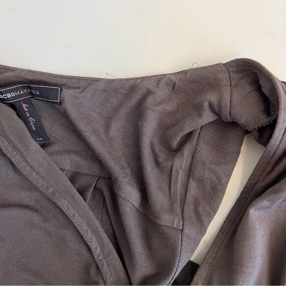 BCBG Maxazria Army Green Shift Zip Dress Sleeveless Oversized Pockets Flowy XS - Picture 5 of 12